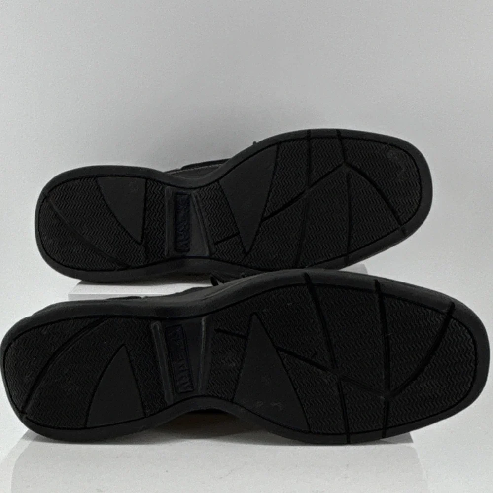 Sperry Top-Sider Men Black Leather 2-Eye Cross Lace Boat Shoes 11.5W Contrast